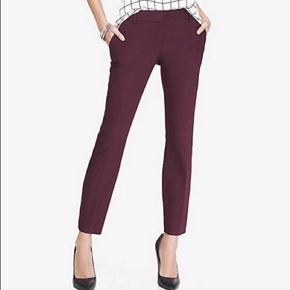 Express Pants - EXPRESS Cranberry Columnist Ankle Pant